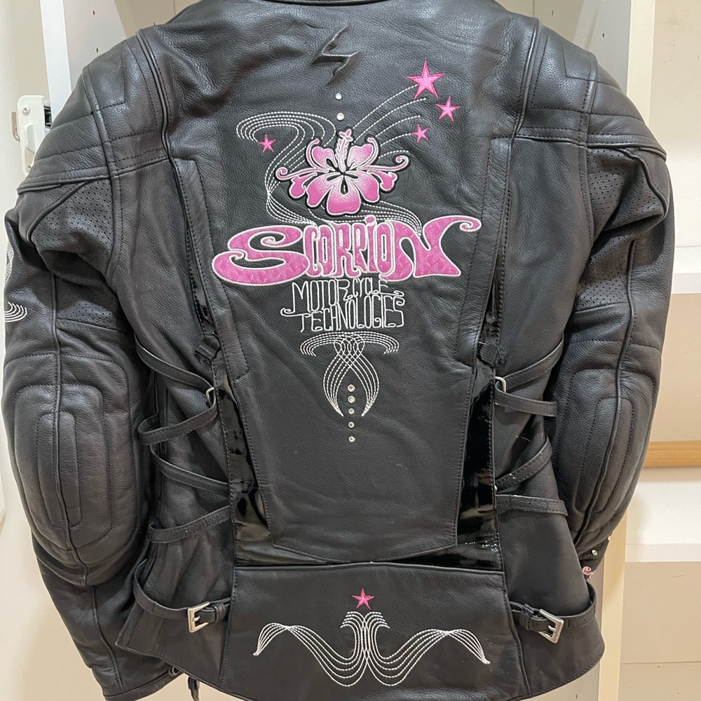 Ladies moto riding leather jacket